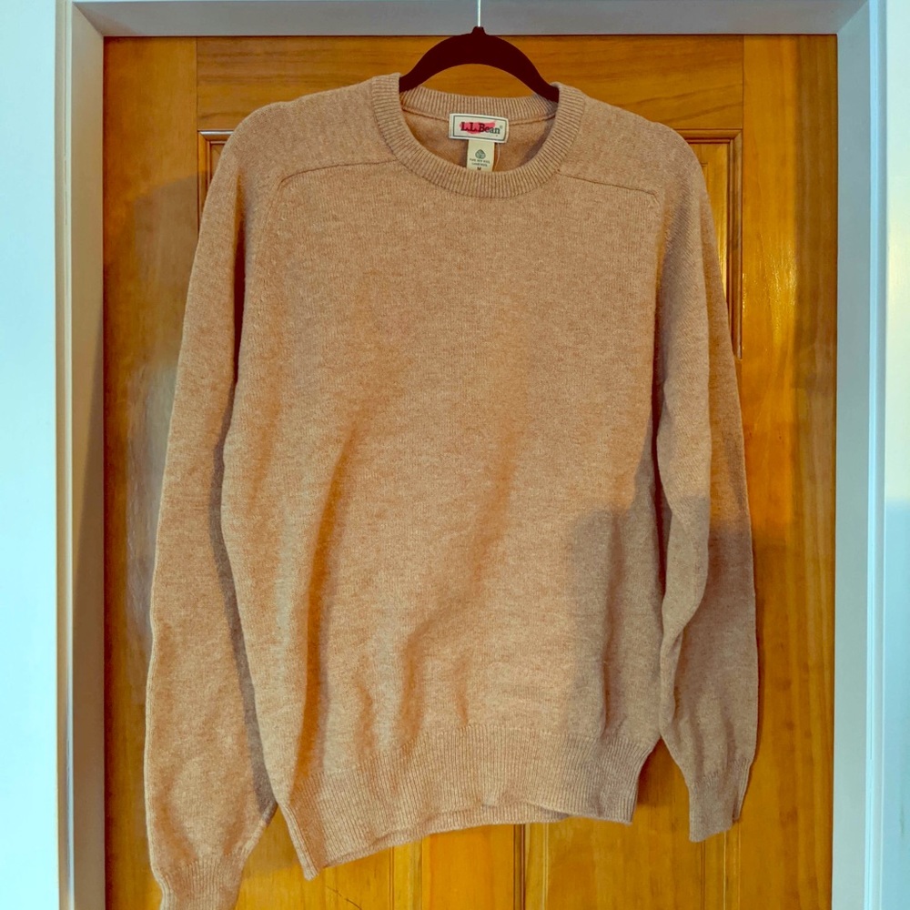Beige 100% wool L.L. Bean sweater